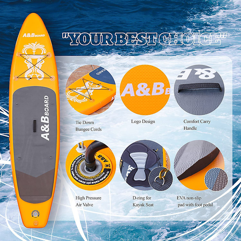 orange inflatable sup board