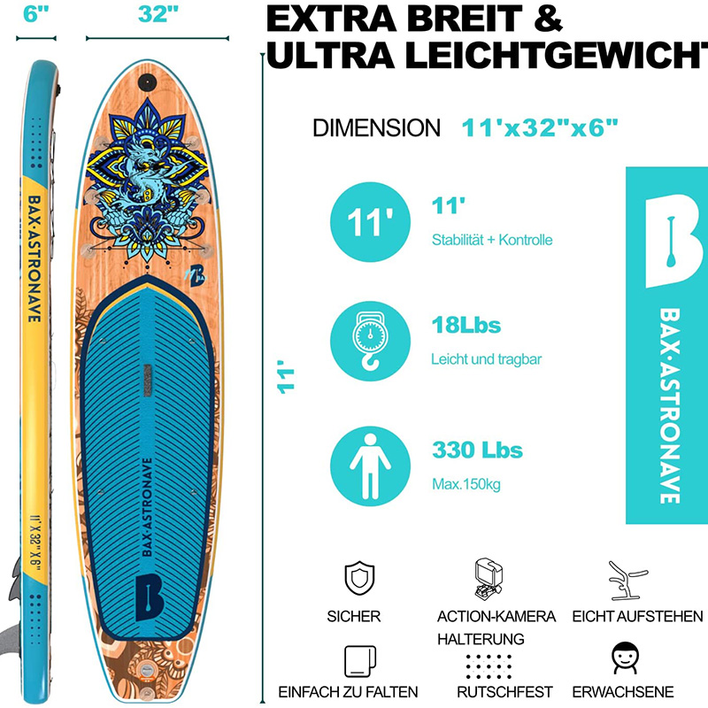 blue color paddle board