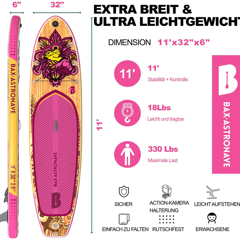 pink color paddle board