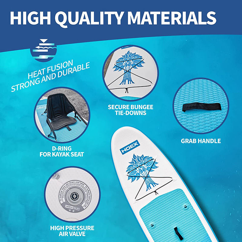 Blue inflatable sup board